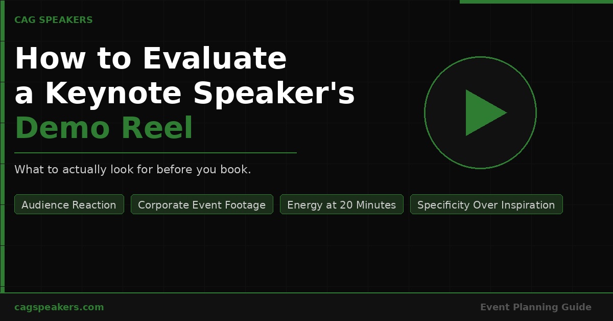 How to evaluate a keynote speaker demo reel before booking