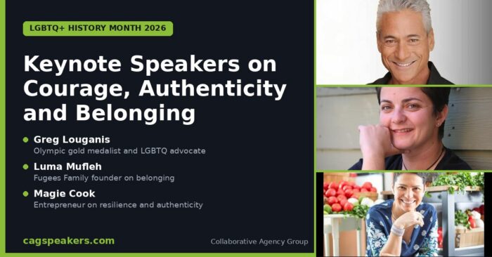 LGBTQ History Month speakers 2026: Greg Louganis, Luma Mufleh and Magie Cook, keynote speakers on courage, authenticity and belonging