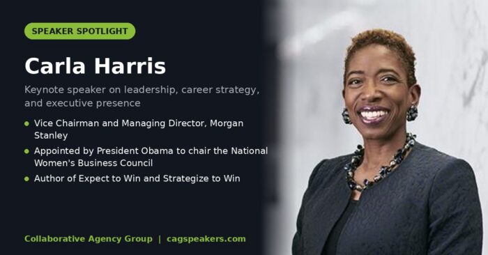 Carla Harris, Morgan Stanley Vice Chairman and keynote speaker on leadership and career strategy